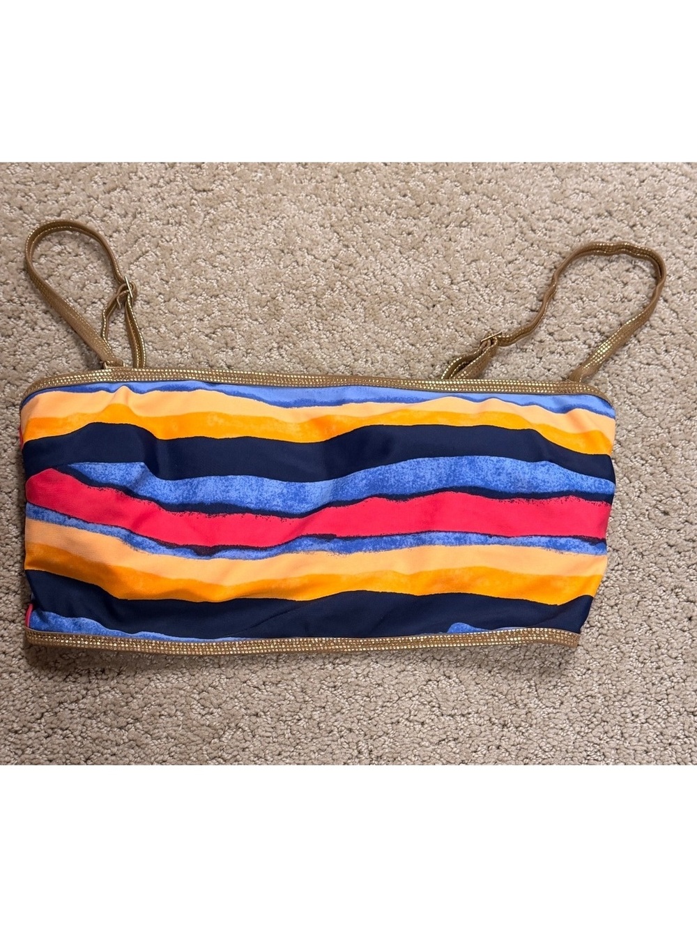Aerie Multicolor Striped Bandeau Tankini Swimsuit Top Medium